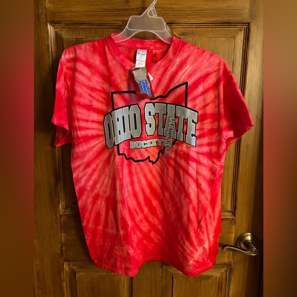 Gildan Other - OHIO STATE Buckeyes Licensed (Gildan)  100% Cotton Red Tye Dye T-shirt  NWT